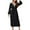 Black, variant on IROINNID Maxi Dress for Women Strapless V-Neck A-Line Dress V Neck Long Sleeve Solid Pleated Dresses ,Blue