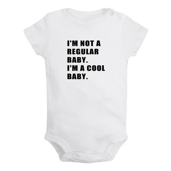 I'm Not a Regular Baby I'm a Cool Baby Funny Rompers For Babies, Newborn Baby Unisex Bodysuits, Infant Jumpsuits, Toddler 0-24 Months Kids One-Piece Oufits (White, 0-6 Months)