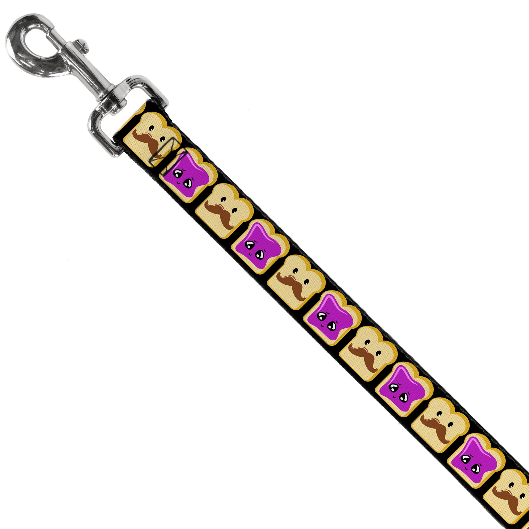 Buckle-Down Pet Leash, Dog Leash, Peanut Butter Mustache Jelly, 6 Feet Long 1.0 Inch Wide