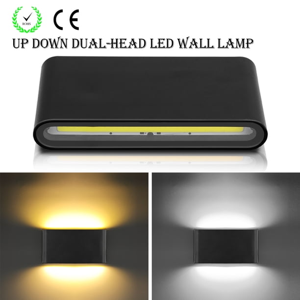 Lámpara De Pared Led Cob De 6W, Aplique De Pared De Arriba Y Abajo, Resistente Al Agua, Ip65, Blanco Cálido, Ca 85-265V Para Pasillo, Jardín, Patio seitruly HA025698-04