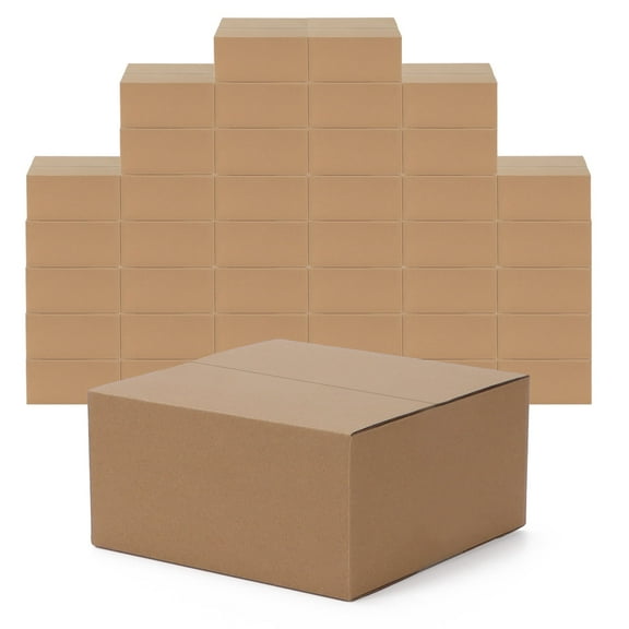 CRUGLA 8x8x4 inches Shipping Boxes Set of 40, Brown Corrugated Cardboard Box Literature Mailer