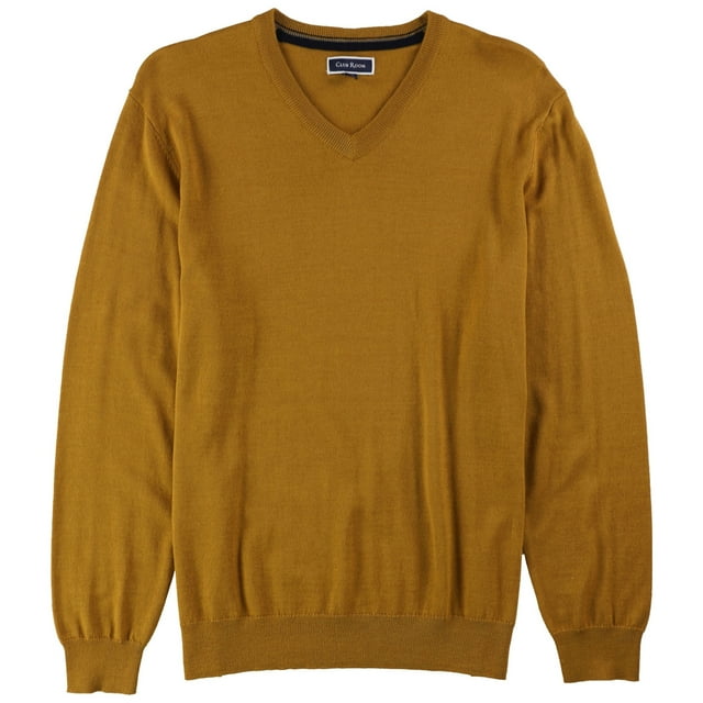 Club Room Mens Merino Knit Sweater, Yellow, Large