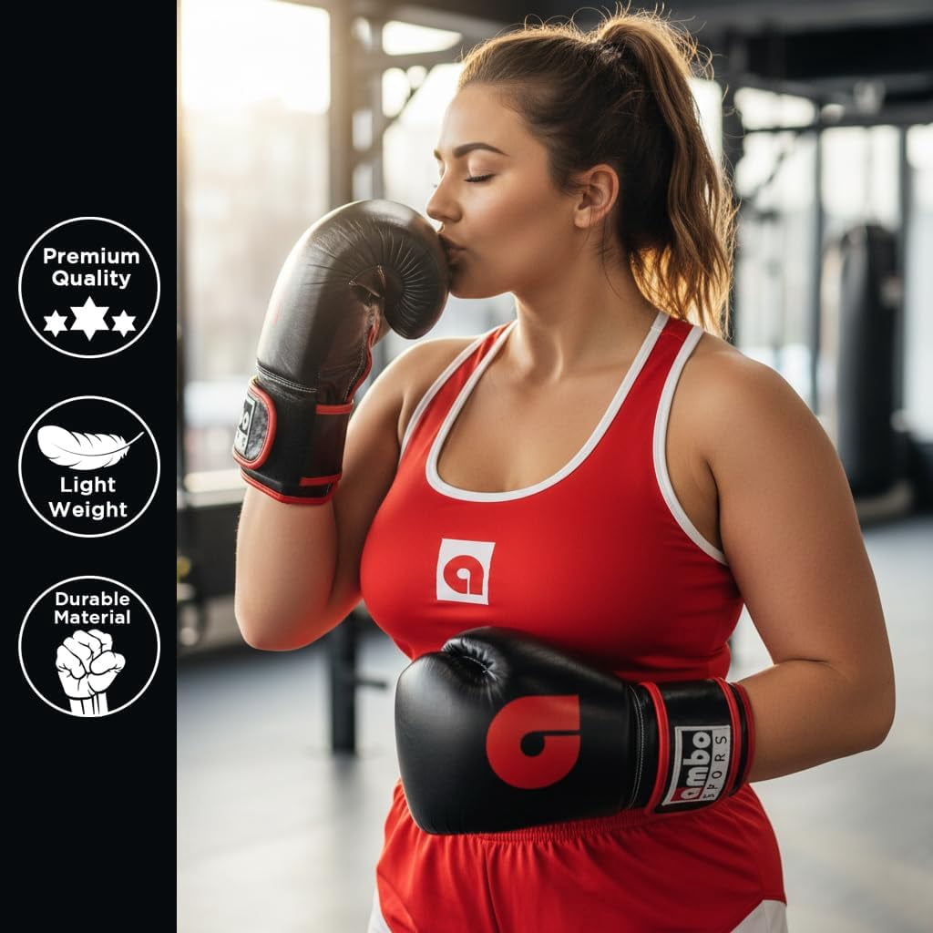 Professional Hook and Loop Leather Training Boxing Gloves, Durable Top-Grain Leather, Multi-Layered Foam, Pre-Curved Design, Ideal for Boxing, Kickboxing, Muay Thai, Sparring, 16oz