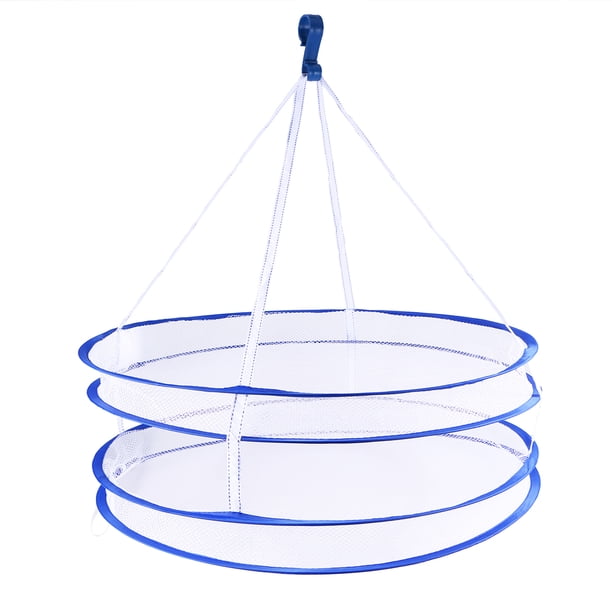 GOOHOCHY Tendedero plegable portátil con doble percha para ropa, cesta de malla para secadora (color aleatorio)