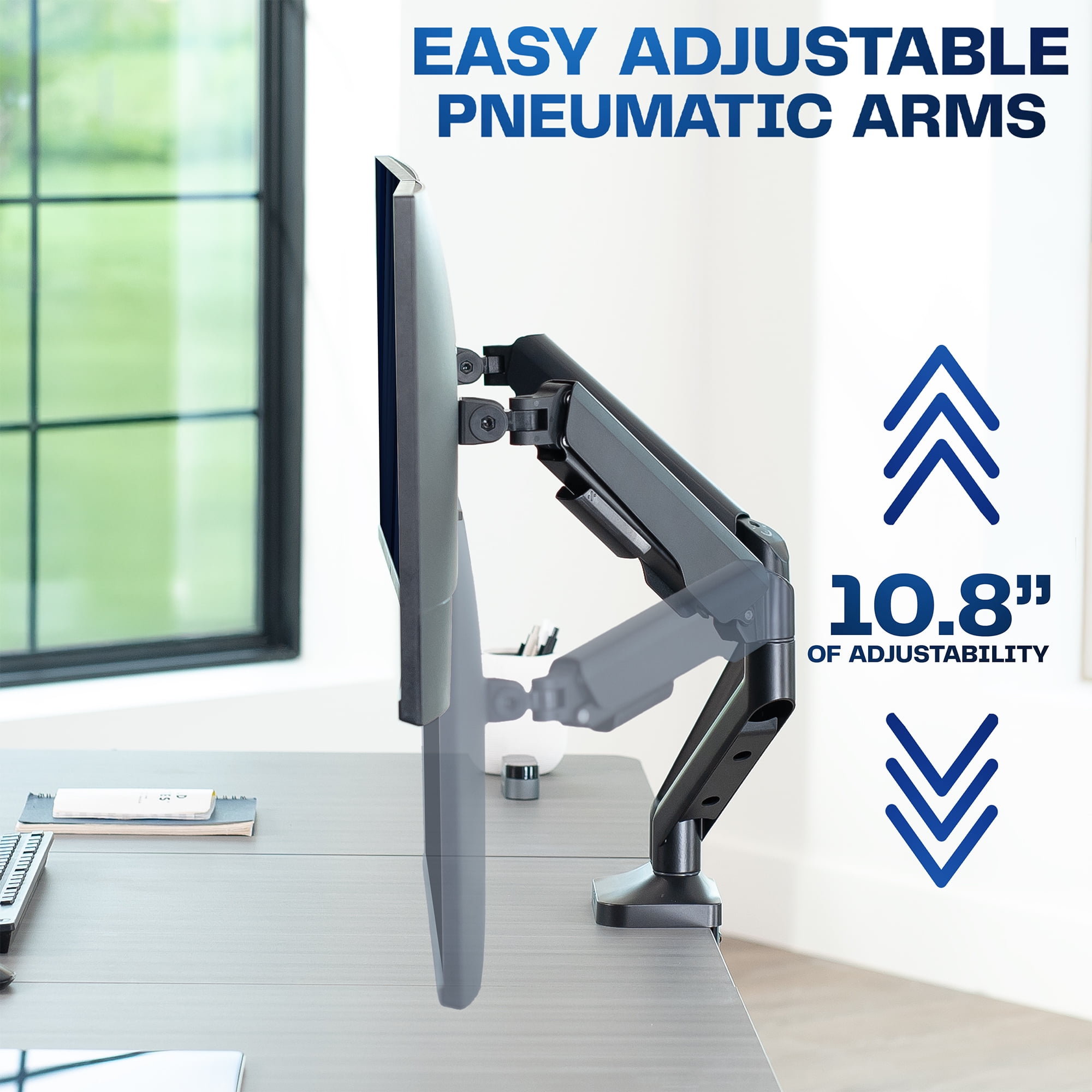VIVO Pneumatic Arm Dual Ultrawide Monitor Desk Mount, Fits up to 35" Screens