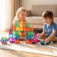 thumbnail image 2 of Bmag Bloques de Construcción de Azulejos Magnéticos para Niños Pequeños Bloques de Construcción Imán 3D con 1 Coche STEM Bloques de Construcción de Aprendizaje Educativo para Niños Apilamiento de Jugu, 2 of 5