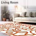 thumbnail image 2 of ODIKA 6'x9' Machine Washable Non-Slip Area Rug, Nordic Cloud with Curved Lines and Abstract Swirls High Traffic Rug, Orange, 531898, 2 of 7