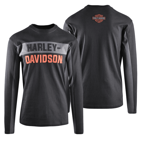 Harley-Davidson T-Shirt pour Homme Noir à Manches Longues (S24)