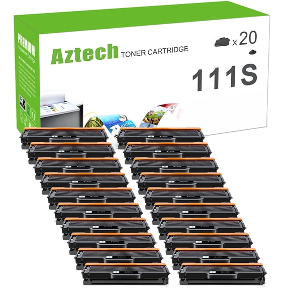 A AZTECH 20-Pack Compatible Toner Cartridge for Samsung MLT-D111S 111S Xpress SL-M2020W SL-M2070W SL-M2024 SL-M2070FW SL-M2022W SL-M2026W Printer (Black)