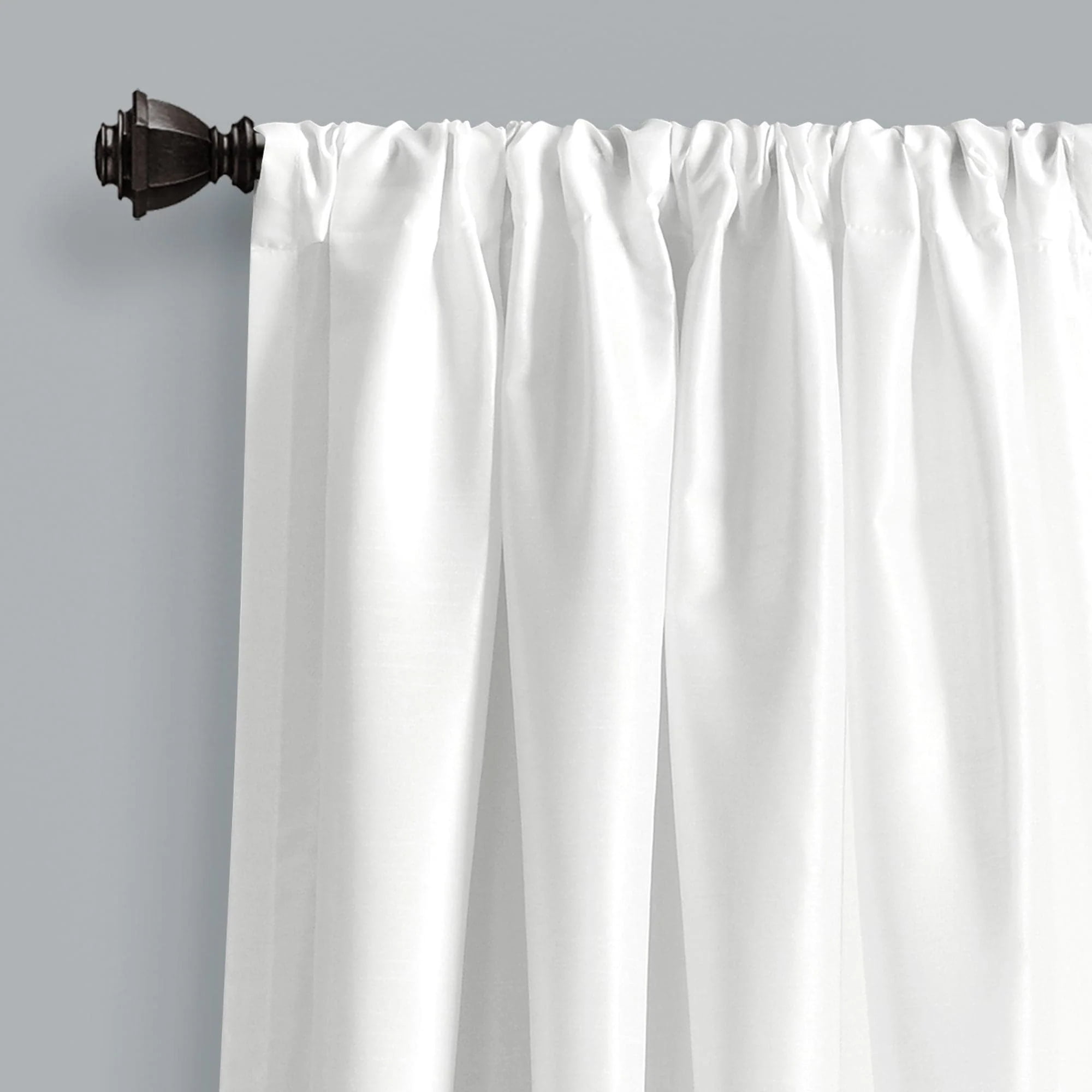 Lush Decor Solid White Rod Pocket Single Window Panel Curtain 54" x 84"