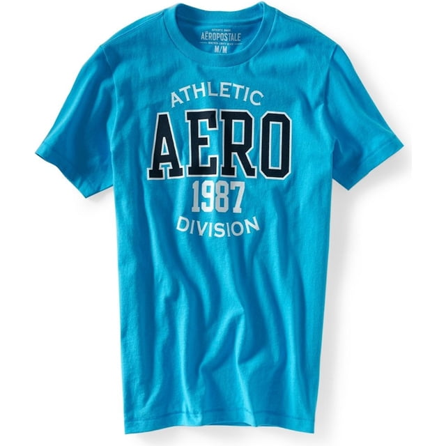 Aeropostale Athletic Aero 1987 Camiseta gráfica para hombre, azul, grande Aeropostale Camiseta gráfica