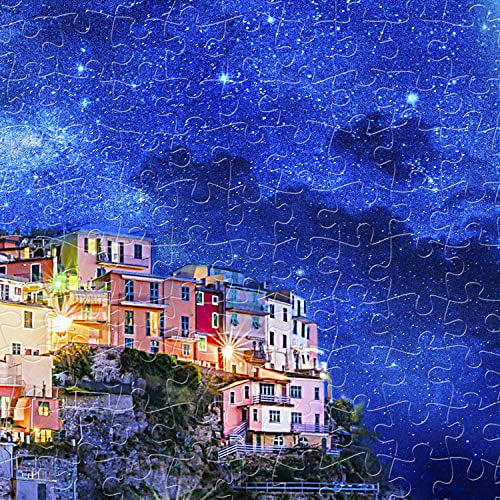 Pintoo 1200 Piece Jigsaw Puzzle For Adults - Starry Night Of Cinque Terre Italy, Plastic No-Dust Puzzle