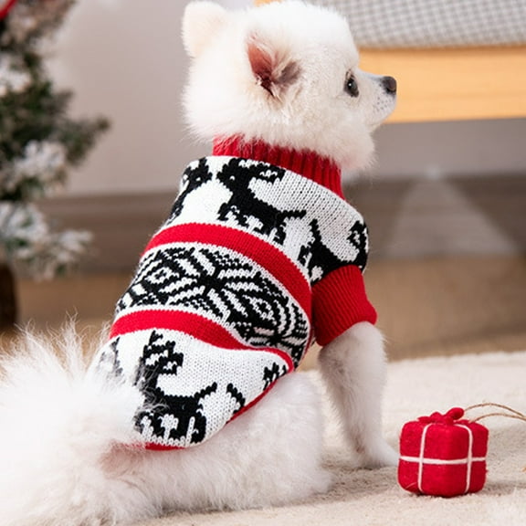 Dongrere Knitted Dog Sweate for Small to Medium Dogs Christmas Pet Sweater for Outdoors Playing