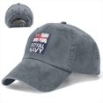 thumbnail image 4 of Royal Navy Denim Baseball Cap Hat Adjustable Cowboy Hat, 4 of 8