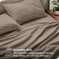 thumbnail image 3 of Full Size 500-Thread-Count 4-PCs Bed Sheet Set, 100% Pure Egyptian Cotton Sheets, Fits Mattress Upto 13-15" Deep Pocket, Solid Pattern, Taupe, 3 of 6