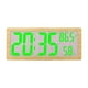 thumbnail image 4 of Marco de bambú Reloj de pared Digital de 14 pulgadas Reloj de escritorio 3 niveles de brillo reloj despertador con para sala de estar , estilo D BLESIY reloj de pared, 4 of 8
