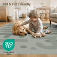 thumbnail image 4 of ODIKA 9'x12' Green Sage Abstract Geometric Contemporary Washable Area Rug Modern Curved Lines Rounded Shapes Minimalist for Master Suite, California King, Under Bed, Non-Shedding, Easy Care, 4 of 7