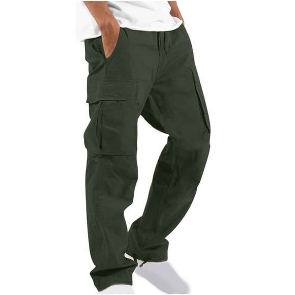 cllios Cargo Pantalon pour Hommes, Pantalon Cargo pour Hommes - Uni Décontracté à Multiples Poches Extérieur Coupe Droite Pantalon de Mise en Forme Pantalon Cargo Pantalon