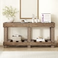 thumbnail image 3 of Harper & Bright Designs Farmhouse Console Table with Storage, Vintage Entryway Table with Shelf and Reinforced Legs , Natural, 3 of 18