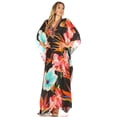 thumbnail image 5 of Sakkas Georgettina Flowy Rhinestone V Neck Long Caftan Dress / Cover Up - Black / Multi - One Size, 5 of 5