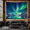 thumbnail image 6 of Northern Lights Over Snowy Mountains, Mystical Celestial Landscape for Nature Lovers, Celestial Home Decor Housewarming Gift Tapestry Wall Hanging for Bedroom, Living Room, 6 of 7