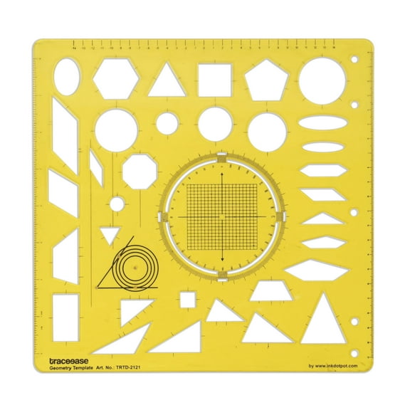 Traceease Geometric Drafting Geometry Template Drawing Stencil, Designing Template Measuring Ruler