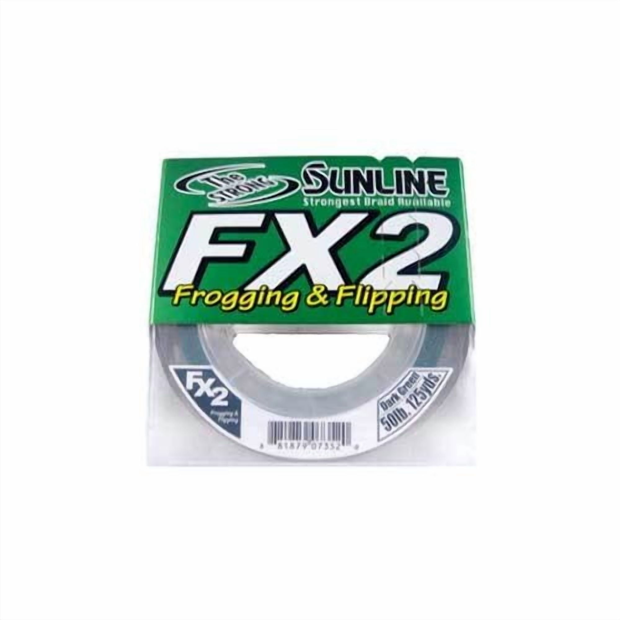 Sunline 63039848 60 lbs x 300 Yard FX2 Braid Fishing Line, Dark Green