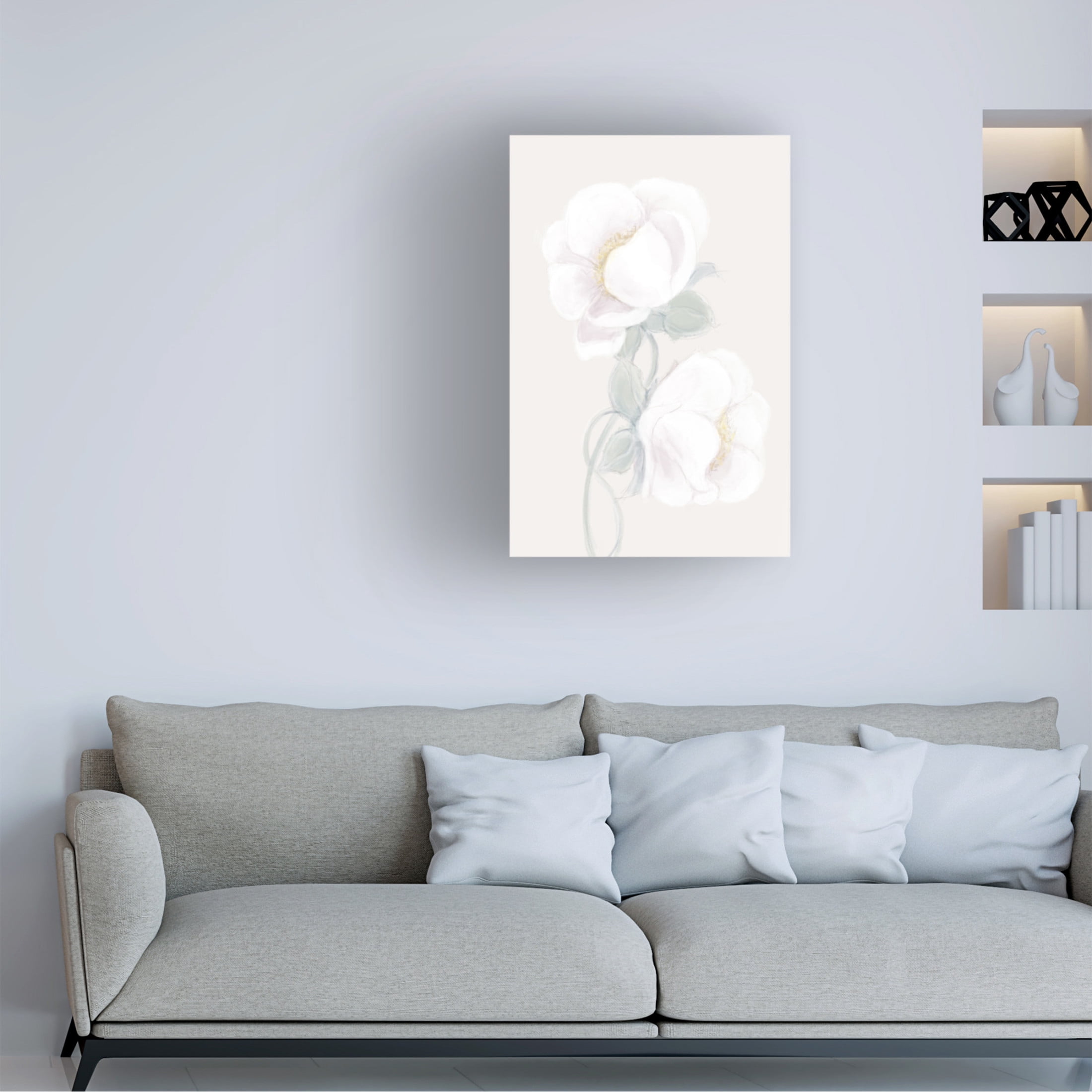 Canvas Wall Art - Pictufy Studio Ii 'Lush Peony' Wall Art for Living Room, Bedroom, or Office Décor by Trademark Fine Art - 22 x 32 Inches