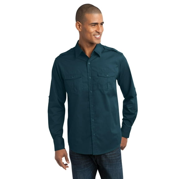 Port Authority Men's Stain-Resistant Roll Sleeve Shirt
