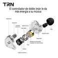 thumbnail image 2 of Audífonos In-ear Trn Mt1 Blanco Transparente, con Micrófono, 2 of 4