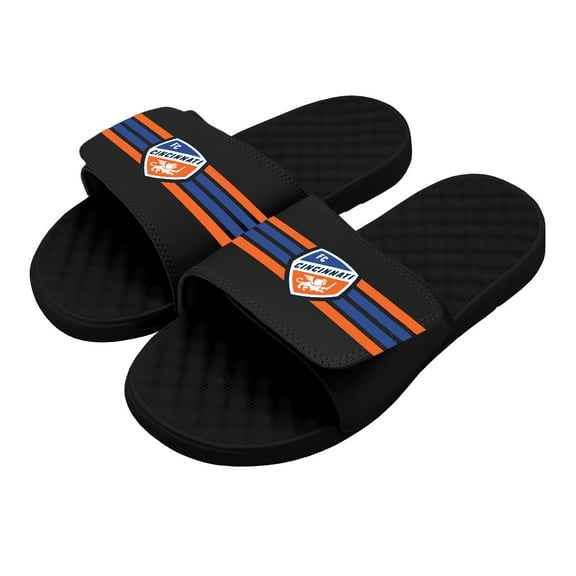 Men's ISlide Black FC Cincinnati Stripe Slide Sandals
