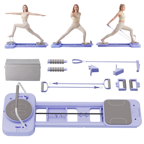 VENTOPYR 5-in-1 Foldable Pilates Board Kit,Multi-Purpose Pilates Reformer Board for Home