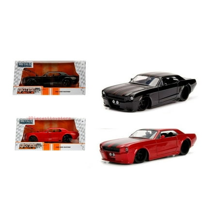 1965 Ford Mustang Specs - JADA 1:24 W/B - METALS - BIGTIME MUSCLE - 1965 FORD MUSTANG (MATTE BLACK, RED) SET OF 2 99967-WA1