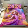 thumbnail image 1 of Enredados, Princesa Rapunzel Conjunto de sábanas temático, trío de piezas, cómodo y amigable con la piel, diseño único, regalo de decoración para el hogar para familiares, amigos y fans,140cm *210cm, 1 of 6