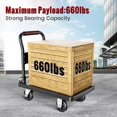 thumbnail image 4 of Upgraded Foldable Push Cart Dolly | 660 lbs.Capacity Moving Platform Hand Truck | Foldable for Easy Storage | 4'' PU 360 Degree Swivel Silent Wheel-Black, 4 of 12
