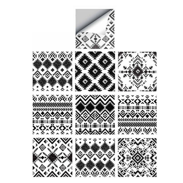 10 piezas/juego de pegatinas vintage para azulejos de baño y cocina, pegatinas de pared de PVC segundo