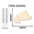 thumbnail image 2 of Unfinished Wood Burkina Country Shape - West Africa Craft - up to 46" DIY 24" / 1/4", 2 of 3