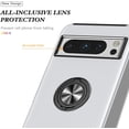 thumbnail image 3 of KOMI for Google Pixel 8 Pro Case with 360 Degrees Metal Ring Hard PC Silicone Shockproof Hard PC Case for Google Pixel 8 Pro Silver, 3 of 5