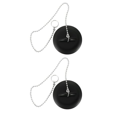 

2 Pcs 1 Set Wear-resistant Hair Stoppers Sealed Bathtub Stoppers (Black)