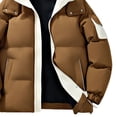 thumbnail image 4 of Men's Solid Color Hooded Detachable Zipper Multi-Pocket Cargo Thickened Long Sleeve Parka, 4 of 6