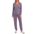 thumbnail image 2 of Fantaslook Womens Pajamas Sets Long Sleeve Matching Lounge Set Fall Travel Outfits Jogger Sweatsuits with Pocket Button Down Sleepwear, 2 of 9