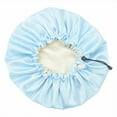 thumbnail image 2 of Satin Bonnet Sleeping Cap Soft Night Adjustable Double Layer Hat for Woman(Purple), 2 of 3