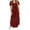 Wine, variant on Women Summer T Shirt Dress, Casual Short Sleeve V Neck Maxi Dresses. Loose Side Slit Long Sundress Dress with Pockets Chiffon Dresses for Women Light Blue XL