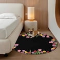 thumbnail image 4 of Round Rug 5ft Area Rug, Spring Colorful Tulips Flower Area Rugs for Living Room Bedroom, Easter Floral Plant on Black Floor Mat Non-Slip Non-Shedding Carpet Indoor Accent Rugs, 4 of 9