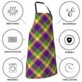 thumbnail image 5 of Kdxio Mardi Gras Plaid Apron with Pockets Adjustable Kitchen Aprons for Men Women Waterproof Aprons for Cooking,Drawing,Crafting, Baking Household Cleaning, 5 of 8