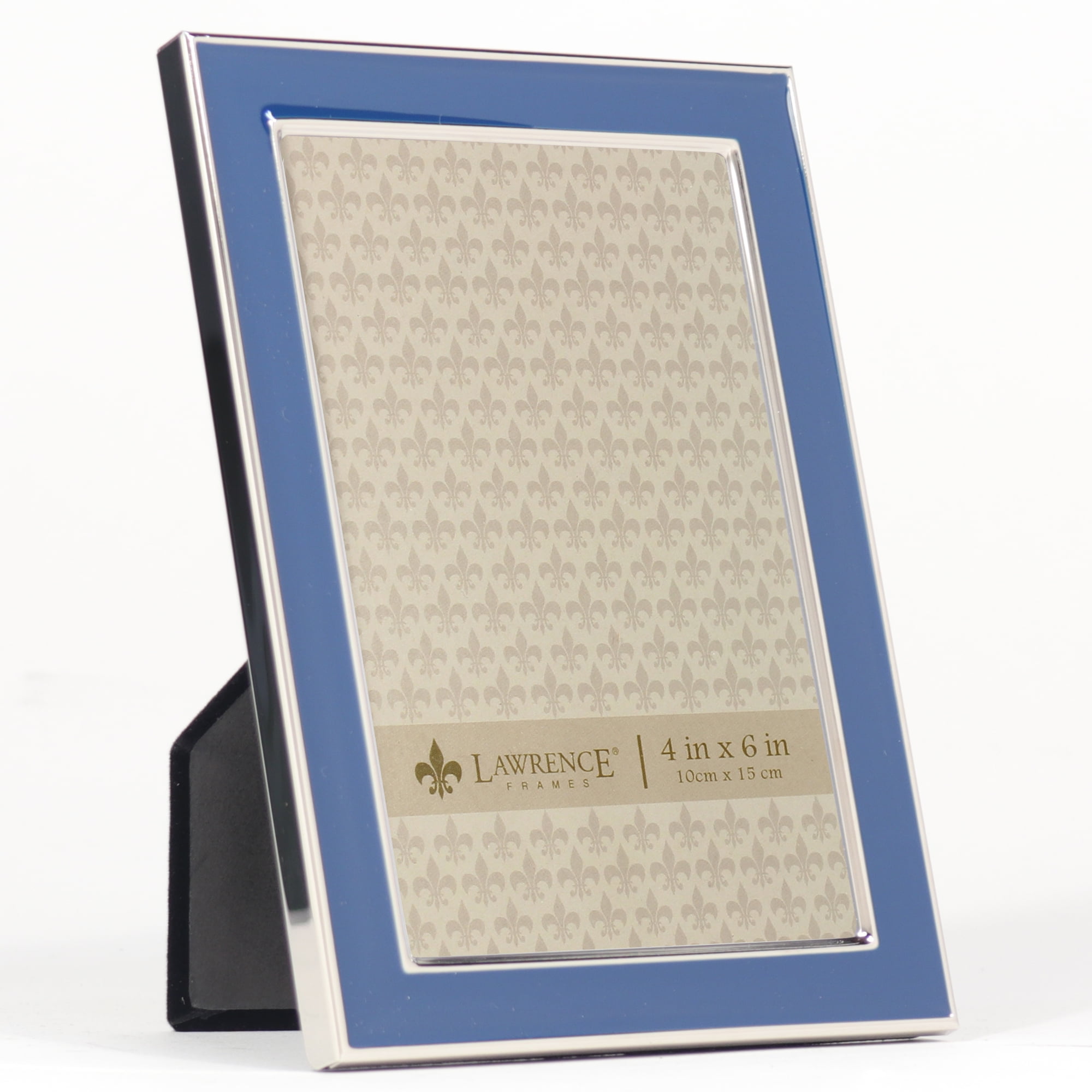 Lawrence Frames Silver Plated 4x6 Navy Enamel Picture Frame