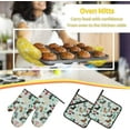 thumbnail image 6 of Dog Flora Print Oven Mitts and Pot Holders Sets 4 Piece Set Kitchen Women Men Cooking Baking Microwave Heat Resistant, 6 of 6