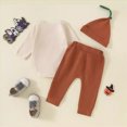 thumbnail image 3 of HCNTES Baby Boy Winter Clothes Baby Boy Halloween Outfit Newborn Baby Boy Clothes Letter boot scootin spooky hand picked the pumpkin Print Romper+ Pants+Hat 3PCS Outfit 0 3 6 9 12 Months, 3 of 7