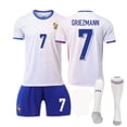 thumbnail image 1 of Copa de Europa 2024 Camiseta de visitante de Francia No. 10 Traje de camiseta de fútbol de Mbappé 11 Camiseta transfronteriza de DembéléTalla 7+Calcetines, 1 of 1