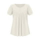 thumbnail image 5 of Tops de otoño para mujer,Camiseta de manga corta para mujer, top informal con cuello en V, blusa de poliéster con cuello redondo, ligera, suave y cómoda, para usar en casa, sopatenor, 5 of 9